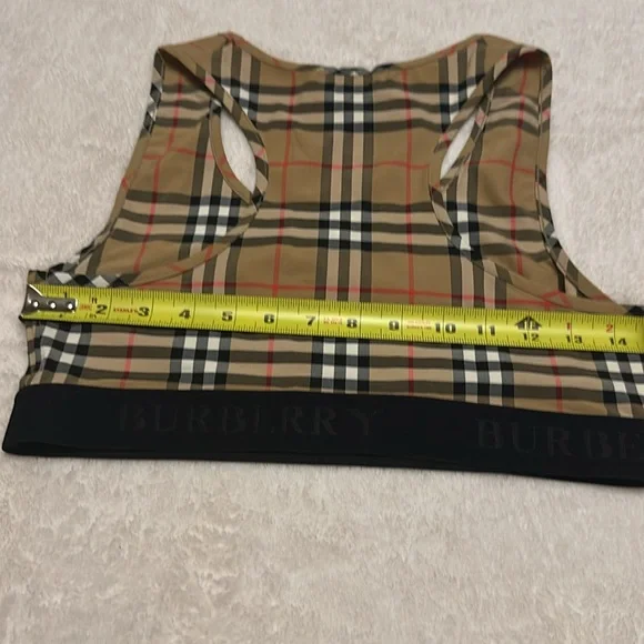 Burberry Women's Beige and Black Plaid Tank Top - Picture 5 of 6